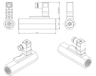 Inline Flow Switch Design Drawing